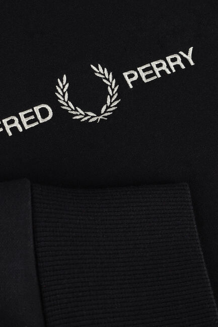 Schwarze FRED PERRY Sweatshirt TAPE SLEEVE SWEATSHIRT - large