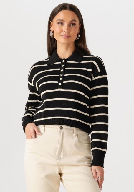 Schwarze MODSTRÖM Pullover MALVAMD STRIPE POLO - large