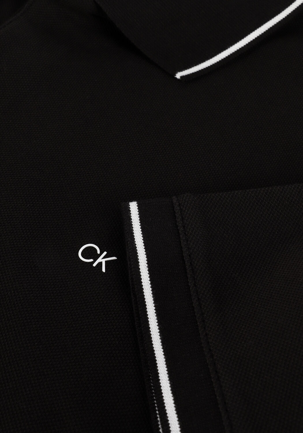 Schwarze CALVIN KLEIN Polo-Shirt STRETCH PIQUE TIPPING SLIM POLO - large