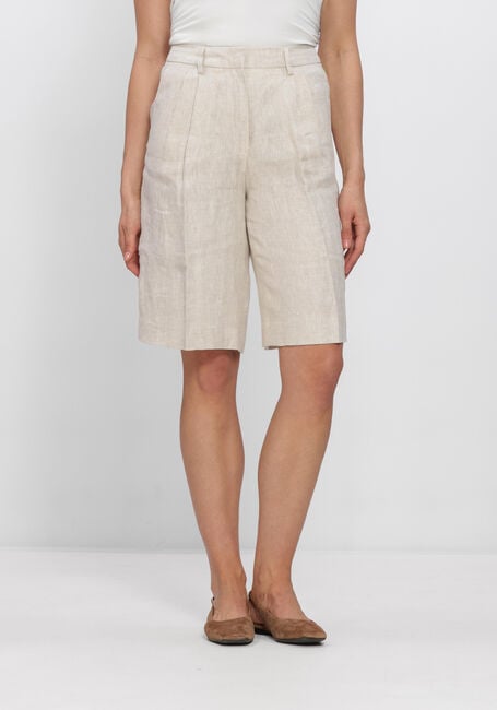 Beige SELECTED WOMEN Kurze Hosen SLFIDA MW LINEN BERMUDA SHORTS - large