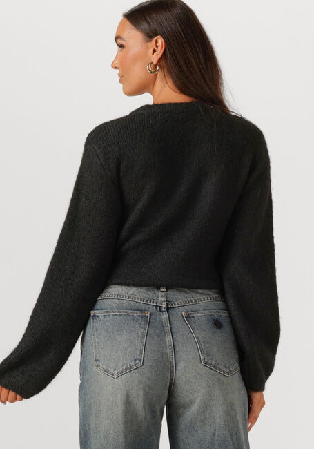 Schwarze OBJECT Strickjacke OBJSAGGIA RE L/S KNIT CARDIGAN - large