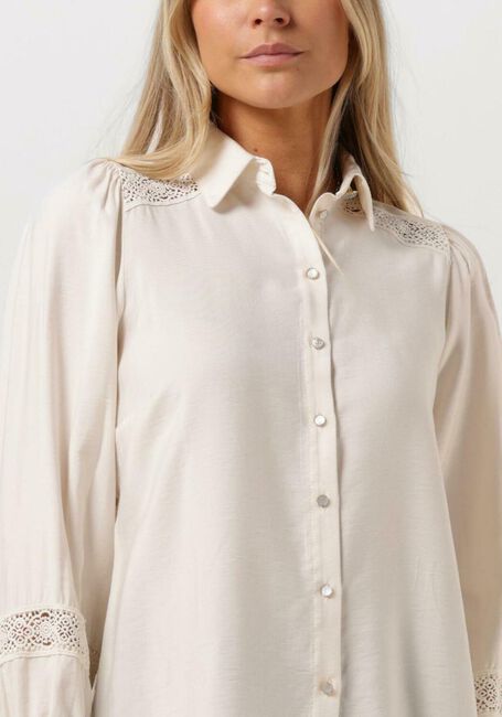 Weiße JANSEN AMSTERDAM Bluse W754 BLOUSE LACE DETAILS AND LONG PUFFSLEEVES - large