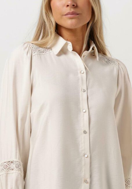 Weiße JANSEN AMSTERDAM Blusen W754 BLOUSE LACE DETAILS AND LONG PUFFSLEEVES - large