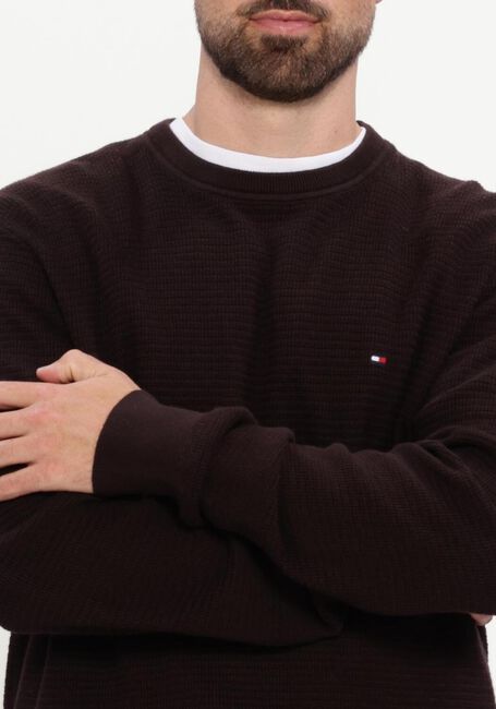 Braune TOMMY HILFIGER Pullover PIMA CTN CASH STRUCTURE CREWNECK - large