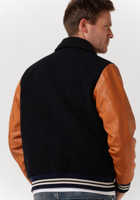 Blaue SCOTCH & SODA Jack WOOL + LEATHER COLLEGE JACKET - large