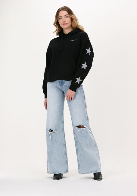 Schwarze COLOURFUL REBEL Sweatshirt STAR TOWELLING OVERSIZED HOODI - large