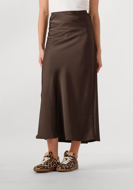 Braune NEO NOIR Maxirock VICKY HEAVY SATEEN SKIRT - large