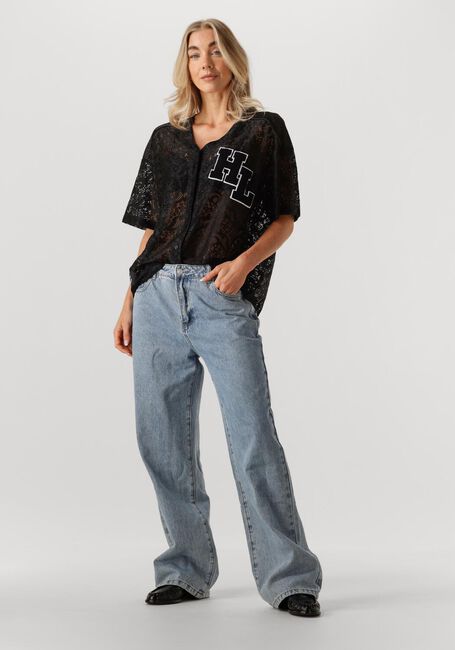 Schwarze HAUTE L'AMITIÉ Top COURT LACE TEE - large