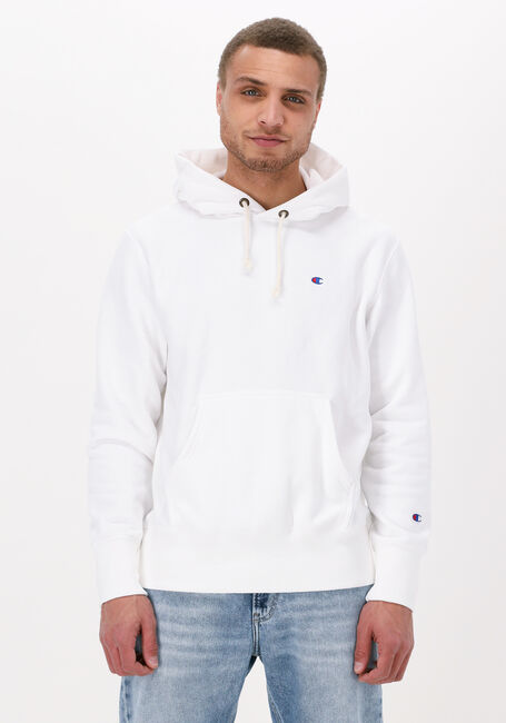 Weiße CHAMPION Sweatshirt HOODED SWEATSHIRT MEN - large