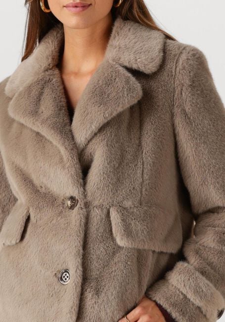 Braune BEAUMONT Fake-Fur-Jack ABBY SHORT COAT - large