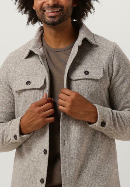 Beige PROFUOMO Overshirt OVERSHIRT KNIT HERRINGB - large