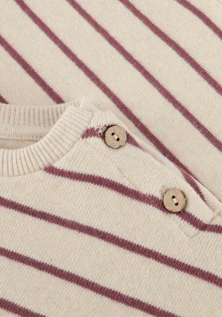 Beige PLAY UP Pullover STRIPED JERSEY SWEATER - large