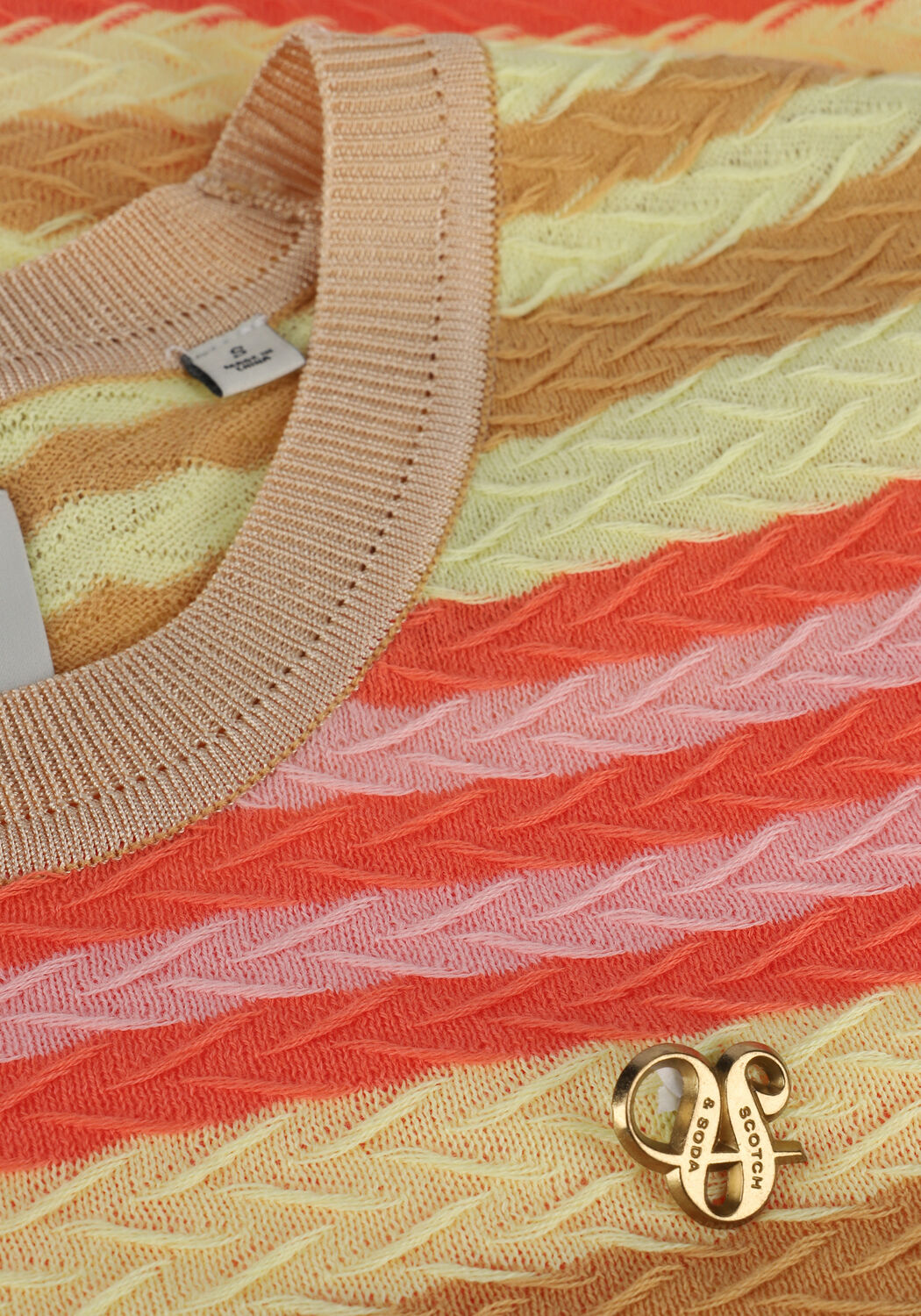 Mehrfarbige/Bunte SCOTCH & SODA Top SPECIAL KNITTED SHORT SLEEVE TOP - large