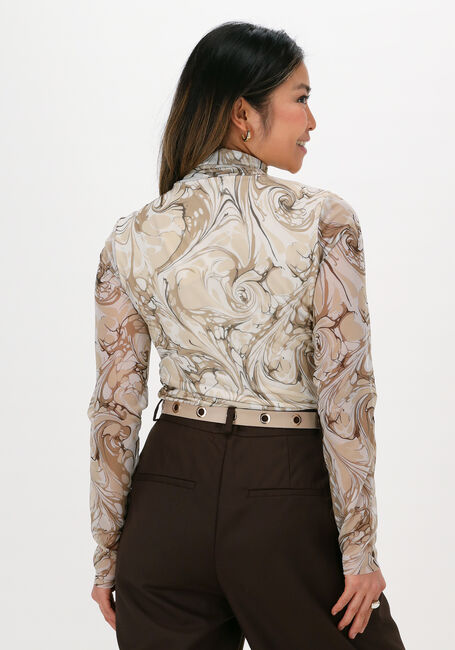 Beige CATWALK JUNKIE Top LS MARBLE MESH KELP - large