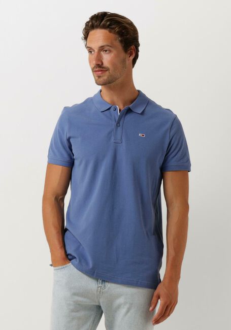 Blaue TOMMY JEANS Polo-Shirt TJM SLIM PLACKET POLO - large