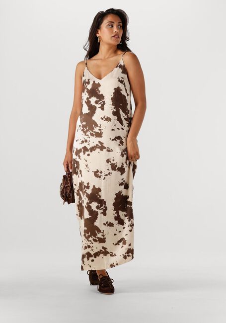 Braune NEO NOIR Maxikleid KAMRAN COW PRINT DRESS - large