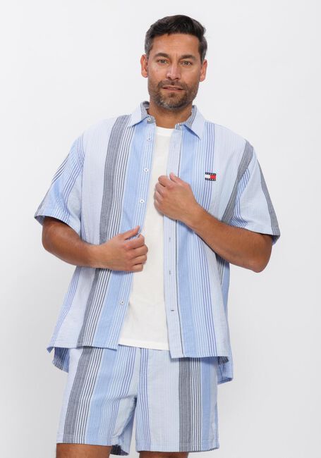 Blaue TOMMY JEANS Casual-Oberhemd TJM RLX STRIPE SS SHIRT EXT - large