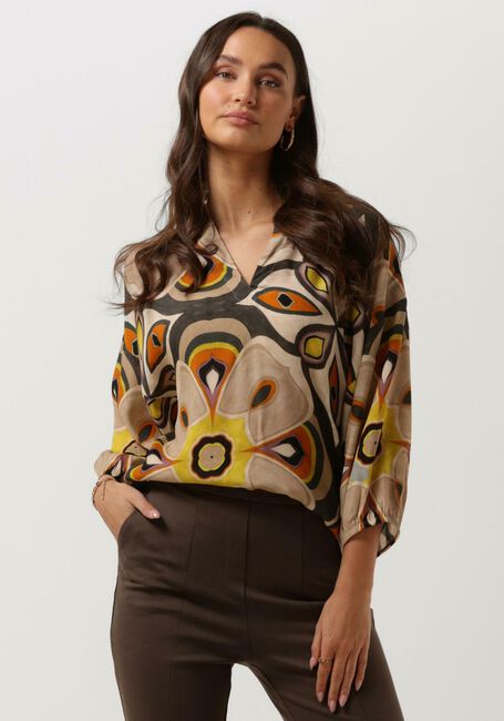 Mehrfarbige/Bunte SUMMUM Bluse V NECK BOLD Omoda