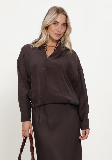 Braune SUMMUM Blusen TOP V NECK LYOCELL BLEND - large