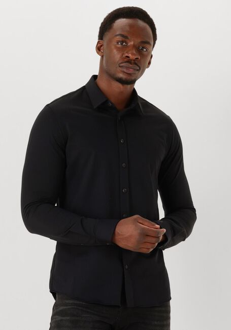 Schwarze CAST IRON Klassisches Oberhemd CF TECH TWILL JERSEY - large
