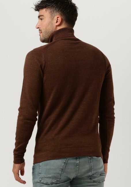 Braune CAST IRON Rollkragenpullover TURTLENECK COTTON HEATHER PLATED - large