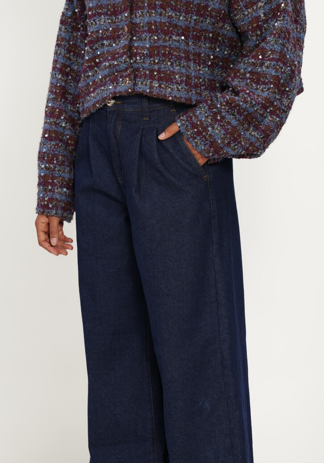 Dunkelblau AMAYA AMSTERDAM Weite Hose ARIA PANTS - large