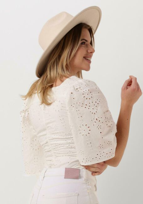 Weiße SCOTCH & SODA Top RUCHED FRONT FLUTTER SLEEVE TOP - large
