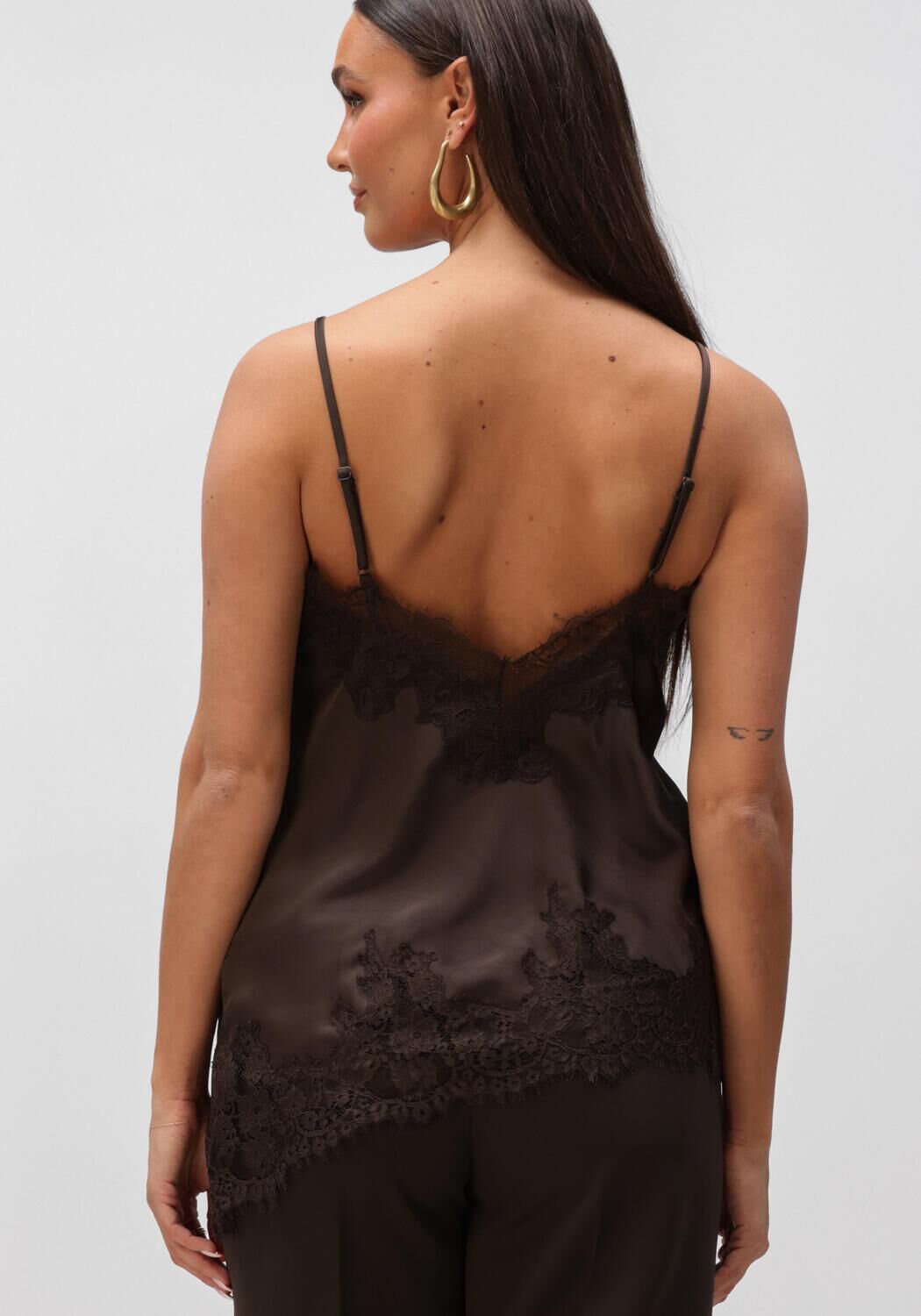 Braune NEO NOIR Top VIOLE LACE TOP - large