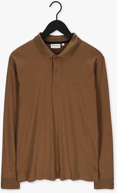 Braune CALVIN KLEIN Polo-Shirt SMOOTH COTTON SLIM LS POLO - large
