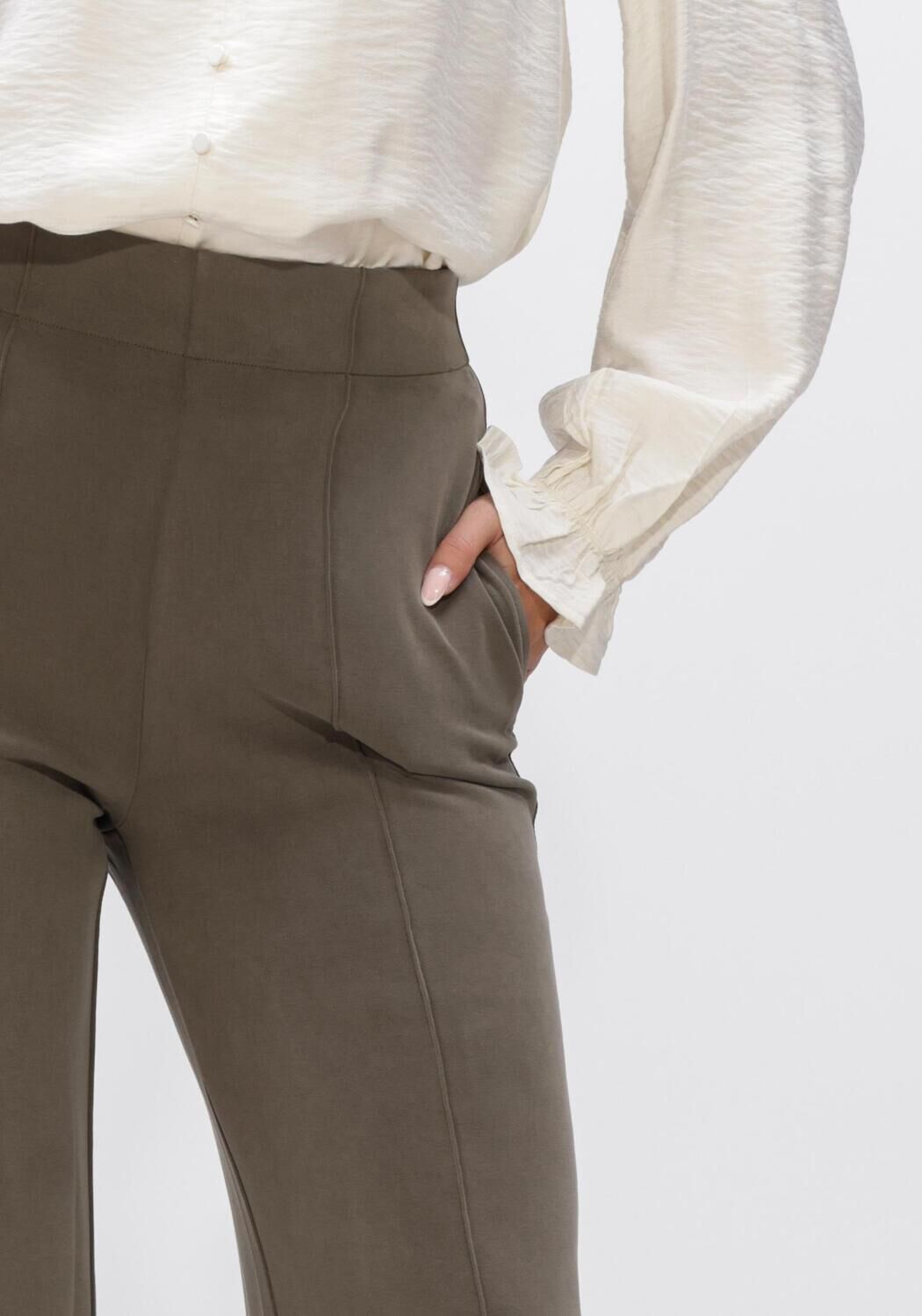 Olive SUMMUM Weite Hose TROUSERS WASHED MODAL SCUBA - large