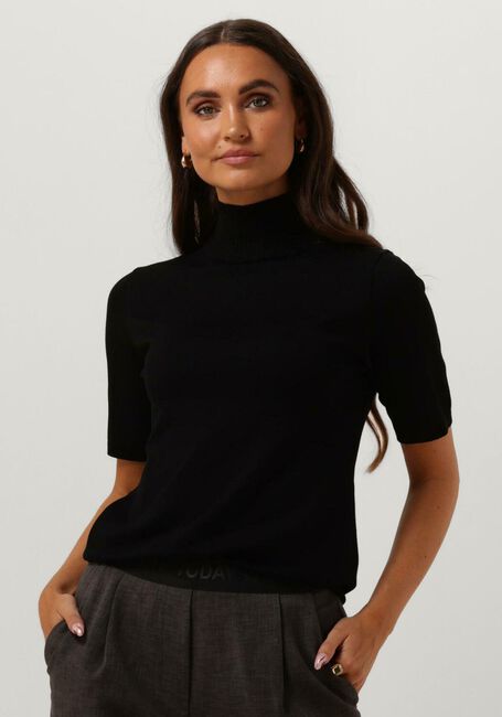 Schwarze MINUS Top LIMA ROLL NECK KNIT - large