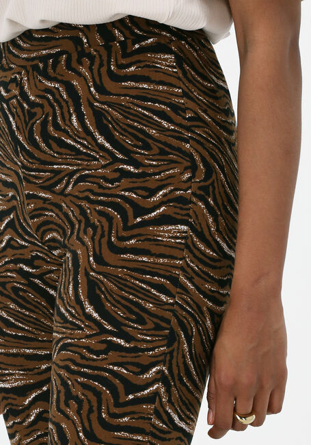 Braune COLOURFUL REBEL Schlaghose TIGER PEACHED FLARE PANTS - large