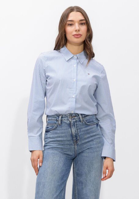 Hellblau TOMMY HILFIGER Blusen ESS POPLIN REGULAR SHIRT - large