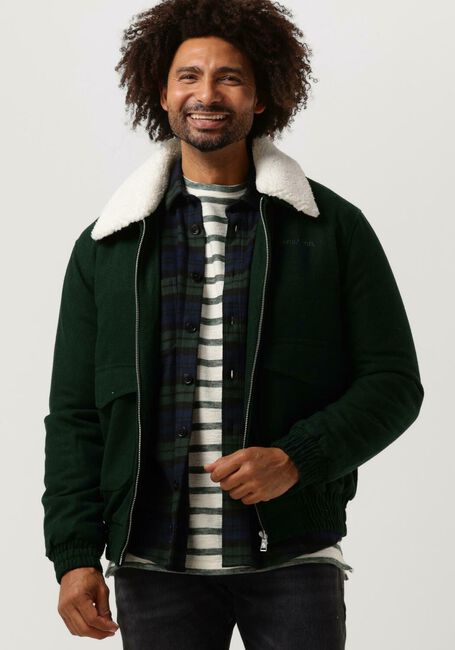 Dunkelgrün COLOURFUL REBEL Jack CHASE CONTRAST COLLAR JACKET - large