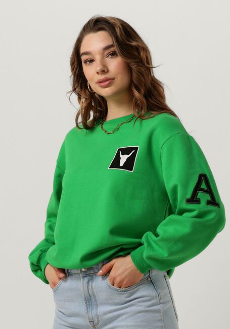 Gr&uuml;ne ALIX THE LABEL Sweatshirt LADIES KNITTED PATCH SWEATER - large
