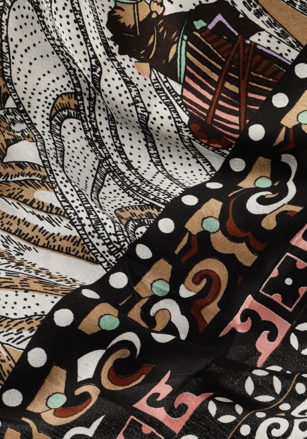 Schwarze SUMMUM Schal SCARF TRIANGLE PRINT - large