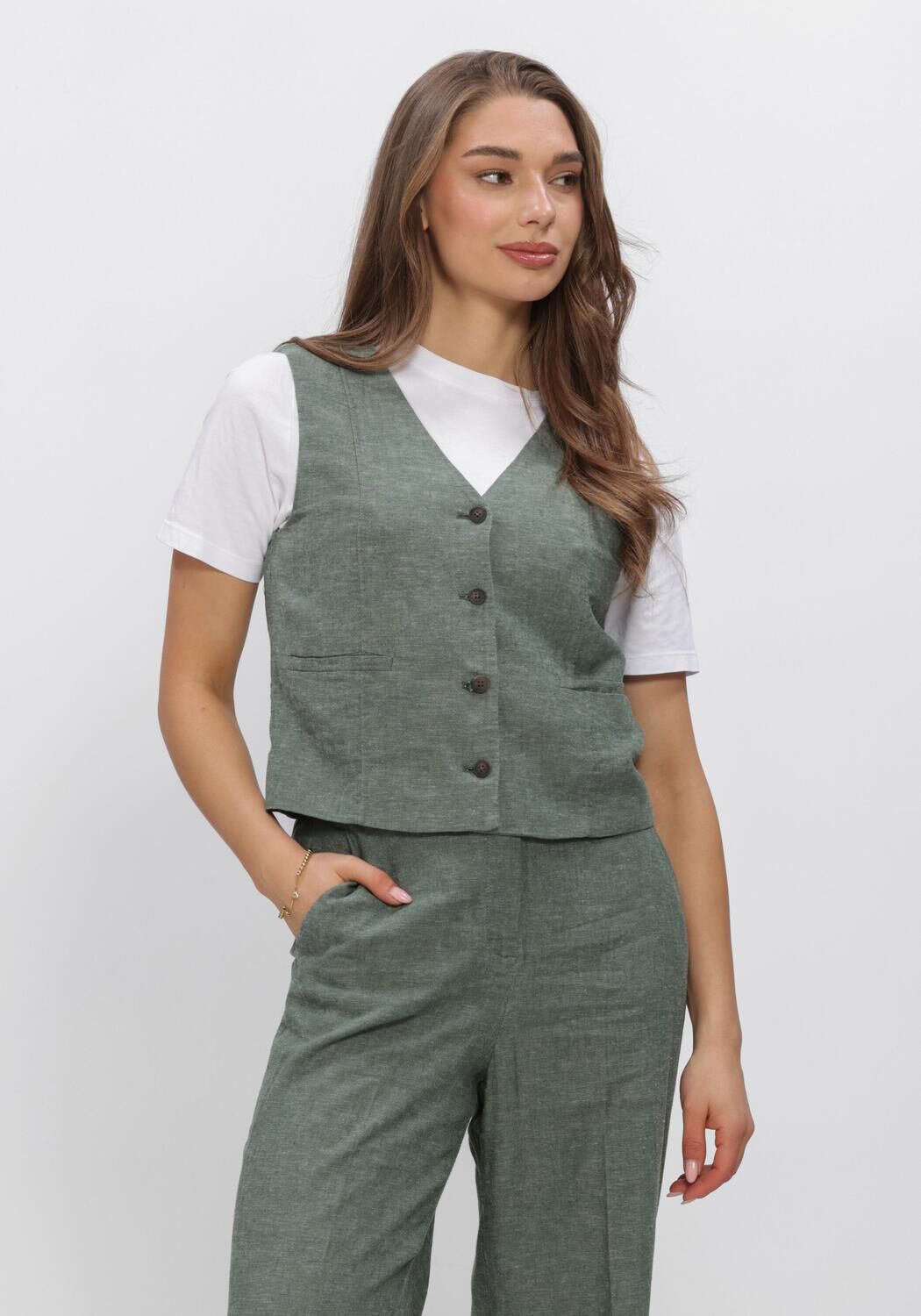 Gr&uuml;ne MSCH COPENHAGEN Jacken MSCHVIANA GINIA V NECK WAISTCOAT - large