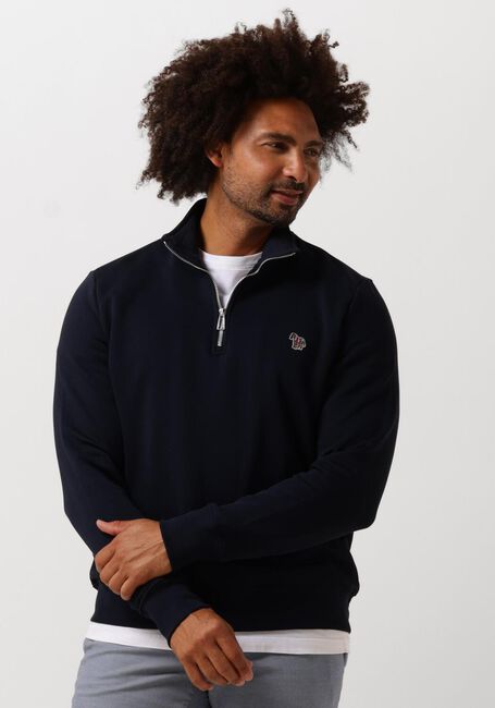 Dunkelblau PS PAUL SMITH Pullover MENS LS REG FIT HALF ZIP TOP ZEBRA - large