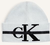 Weiße CALVIN KLEIN Mütze COTTON TAPE BEANIE - medium
