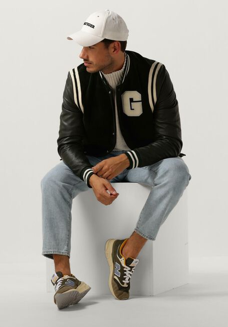 Grüne GOOSECRAFT Lederjack GC MELROSE BOMBER - large