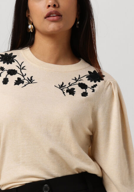 Nicht-gerade weiss OBJECT Sweatshirt OBJTHESS L/S KNIT EMBROIDERY PULLOVER E - large