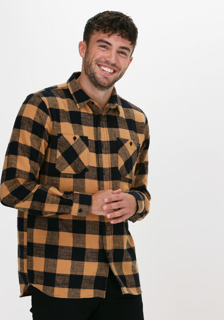 Camelfarbene EDWIN Casual-Oberhemd LABOUR SHIRT LS - large