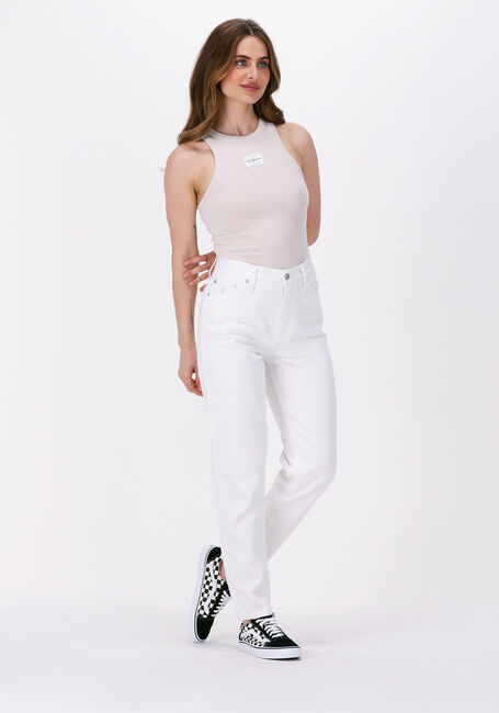 Beige CALVIN KLEIN Top ACID WASH RIB TANK TOP - large