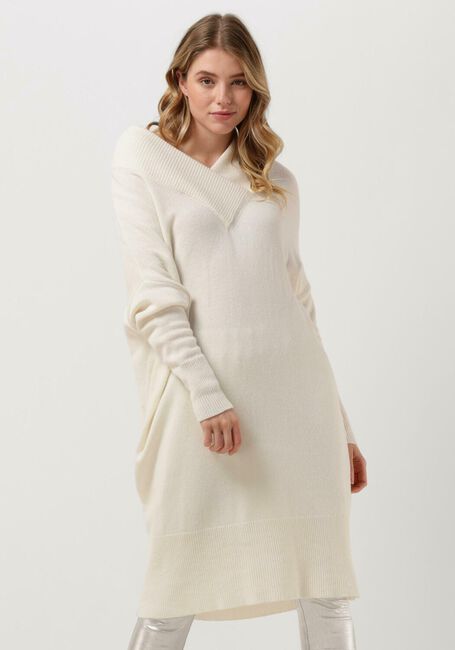 Weiße 10DAYS Midikleid SOFT KNIT V-NECK DRESS - large