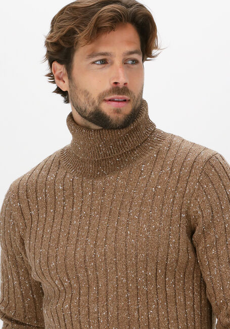 Khaki DSTREZZED Pullover TURTLE NECK CABLE STRUCTURE NA - large