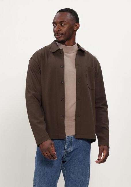Braune SELECTED MEN Overshirt SLMSOL LS OVERSHIRT - large