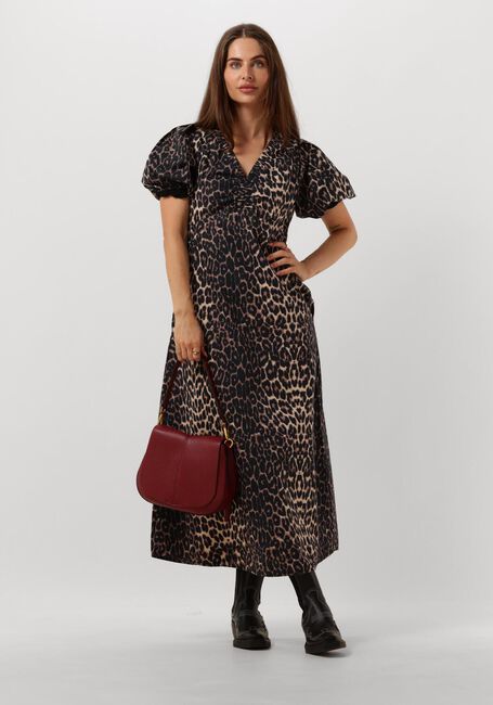 Braune NEO NOIR Midikleid ILLANA LEO DRESS - large