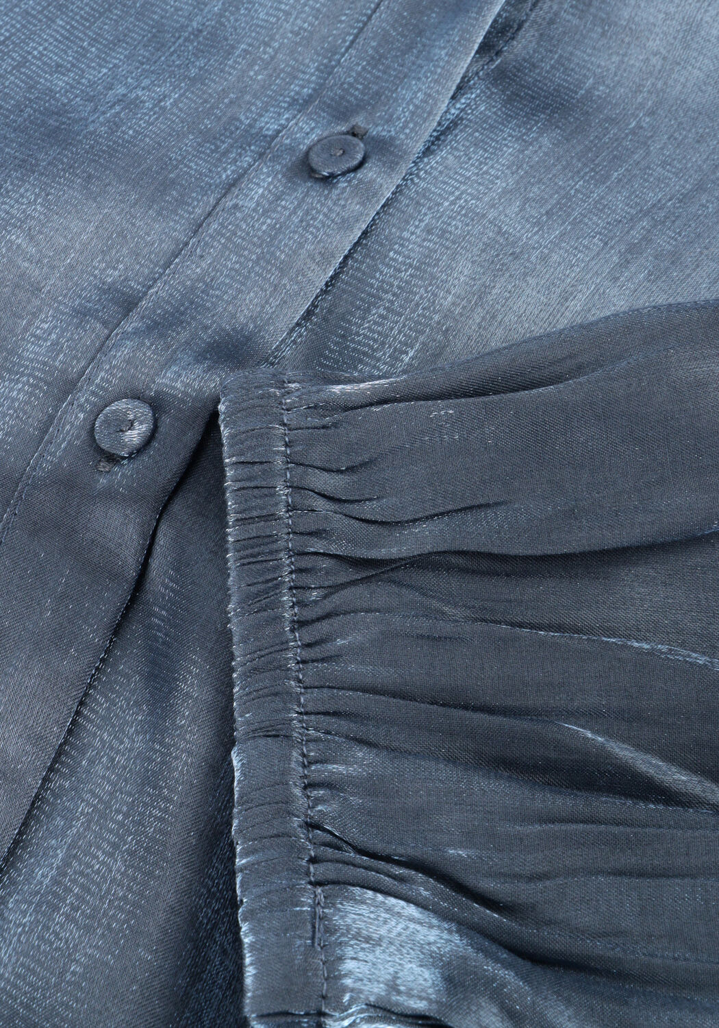 Blaue JANSEN AMSTERDAM Blusen BO BLOUSE SQL 782 3/4 PUFF SLEEVE - large