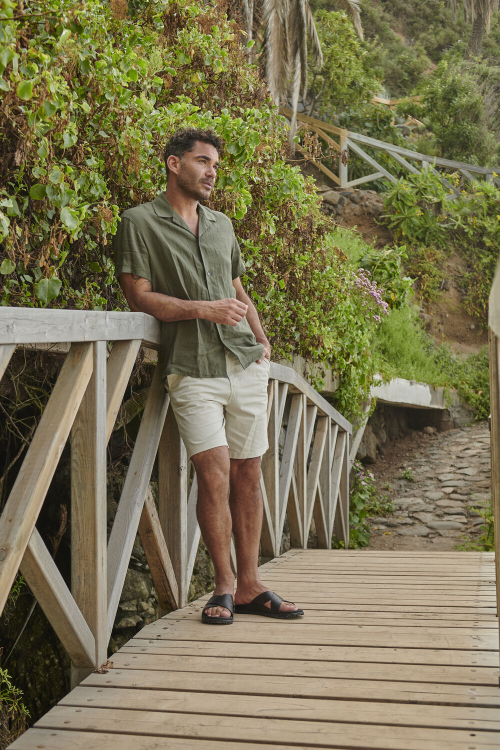 Sand SELECTED MEN Kurze Hose SLHCOMFORT-HOMME SHORTS W NOOS - large