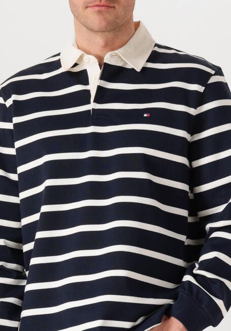 Dunkelblau TOMMY HILFIGER Polo-Shirt ESSENTIAL STRIPED RUGBY - large